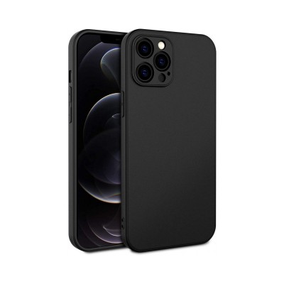 Husa TPU iPhone 12 Pro, Soft Silicon Premium cu protectie camera, Negru